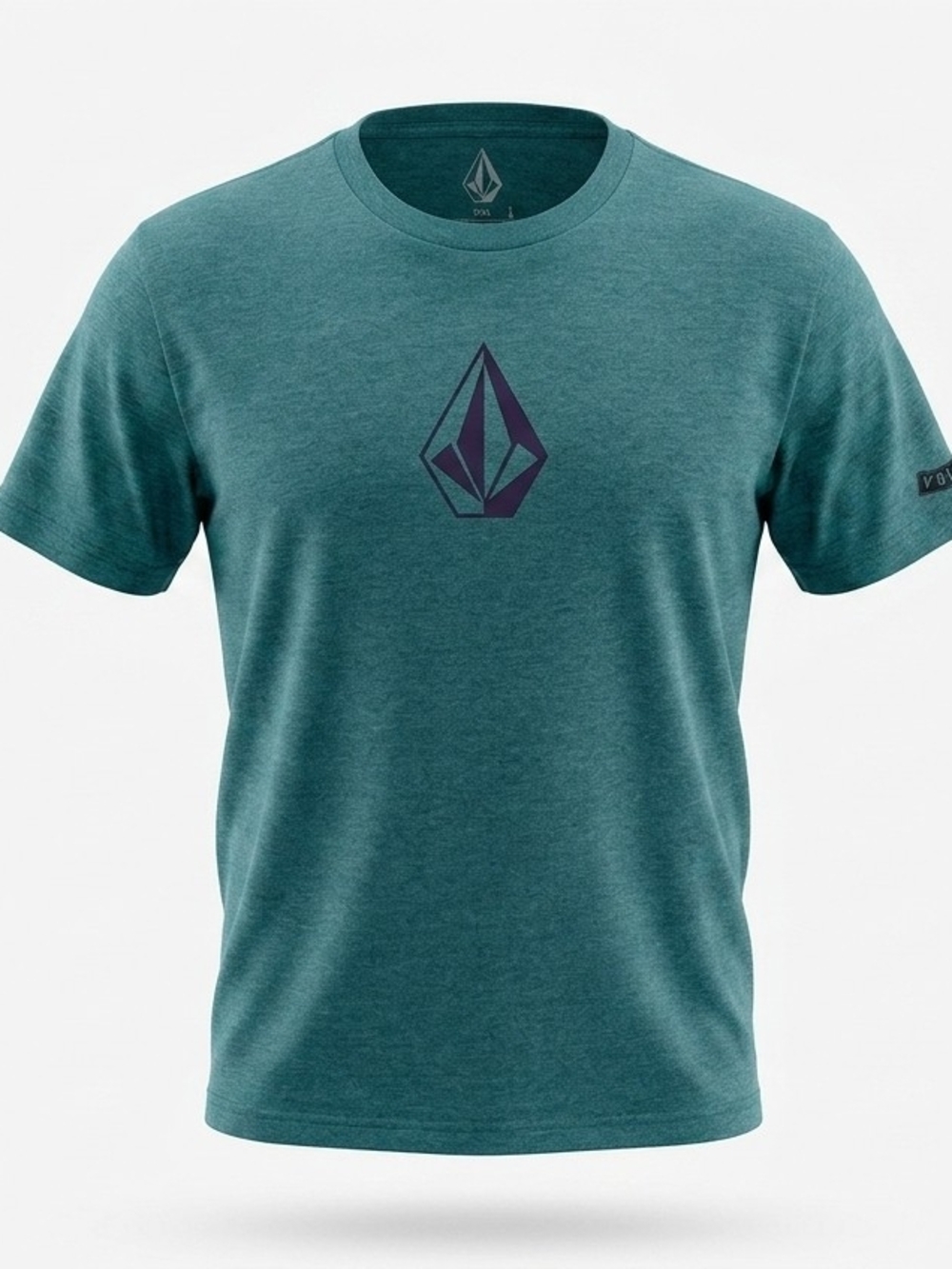 ​Volcom Stone Logo Heather Teal Blue Men's T-Shirt XXL